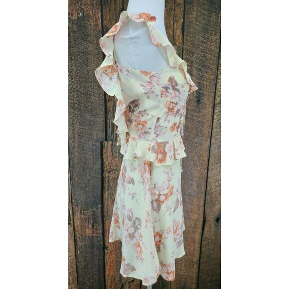 New Flynn Skye Cream Blossoms Mimi Mini Dress Womens XS Ivory Floral Rayon - Picture 5 of 7